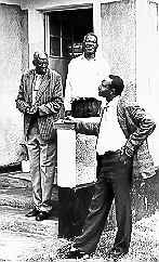 Three Kenyan Mennonite Pastors: Musa Adongo, Naaman Agola, Joseph Kamau (9 Kb): photo by Paul Schrag