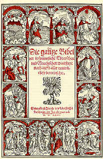 The Froschauer Bible, translation favoured by German Anabaptists (28 Kb): Conrad Grebel College Reference section
